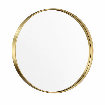 TETOTE 30 in W x 30 in H Round Mirror Framed Brass Gold Mirrors for Bathroom Wall Bathroom Vanity Mirror Over Sink
