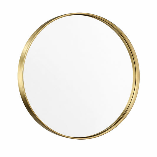 TETOTE 30 in W x 30 in H Round Mirror Framed Brass Gold Mirrors for Bathroom Wall Bathroom Vanity Mirror Over Sink