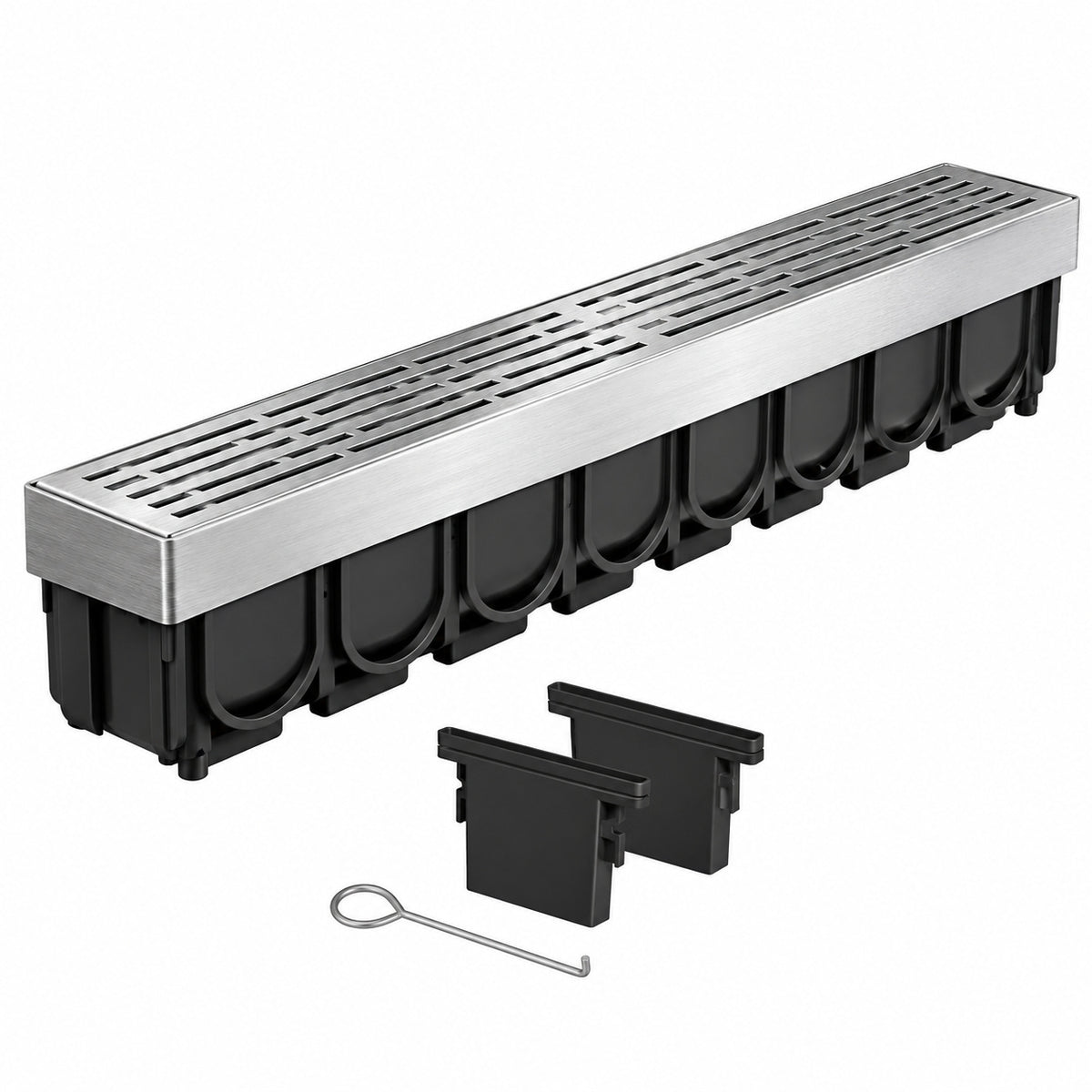 RELN Storm Pro 100 Series 6 in x 40 in Hidden Channel Drainage System with Stainless Steel Removable Trays 210031