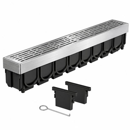 RELN Storm Pro 100 Series 6 in x 40 in Hidden Channel Drainage System with Stainless Steel Removable Trays 210031