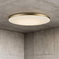 Lighting 13 in. Brass Integrated LED Semi Flush Mount Ceiling Light with Acrylic Shade HS 8624