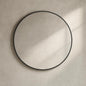 24 in. W x 24 in. H Black Vanity Round Wall Mirror Aluminum Alloy Frame Bathroom Mirror 755801733571 LuxHomez