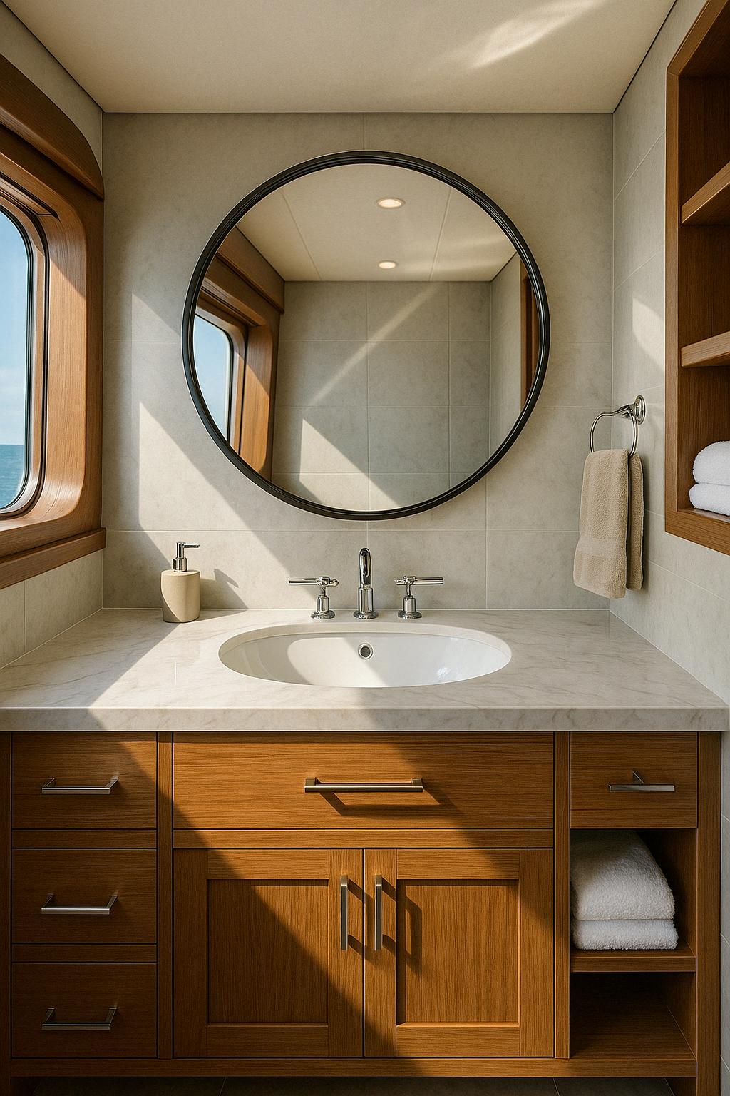 24 in. W x 24 in. H Black Vanity Round Wall Mirror Aluminum Alloy Frame Bathroom Mirror 755801733571 LuxHomez