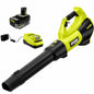 RYOBI ONE HP 18V Brushless Whisper Series 130 MPH 510 CFM Battery Leaf Blower with 6 0 Ah Battery and Charger PBLLB01K
