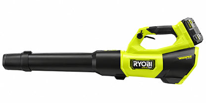 RYOBI ONE HP 18V Brushless Whisper Series 130 MPH 510 CFM Battery Leaf Blower with 6 0 Ah Battery and Charger PBLLB01K