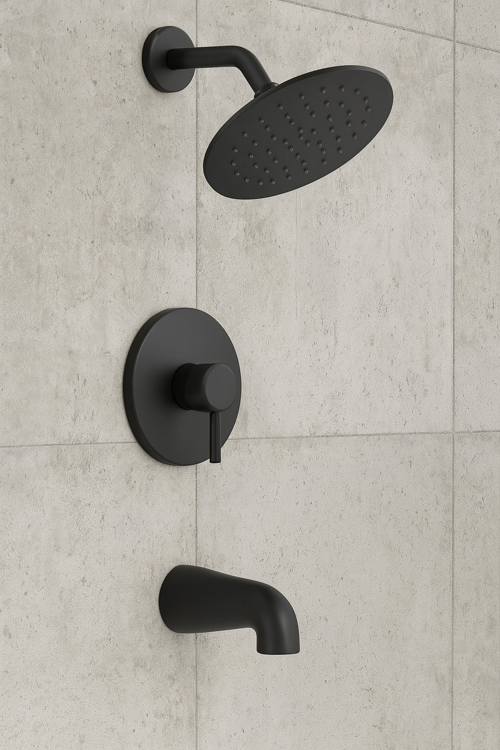 Single Handle 1-Spray Square Shower Faucet Set 2.5 GPM with High Pressure Shower Head in. Matte Black (Valve Included)