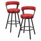 Lazzara Avignon 30 in Dark Gray Metal Swivel Pub Height Chair with Red Faux Leather Seat Set of 2 5566 29RD3A