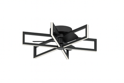 Artika Swirl 26 in. Indoor Black 8-Steps CCT 18.7 in. Integrated LED Ceiling Fan with Remote Included