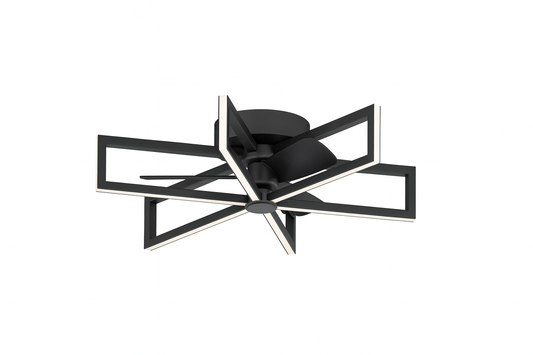 Artika Swirl 26 in. Indoor Black 8-Steps CCT 18.7 in. Integrated LED Ceiling Fan with Remote Included