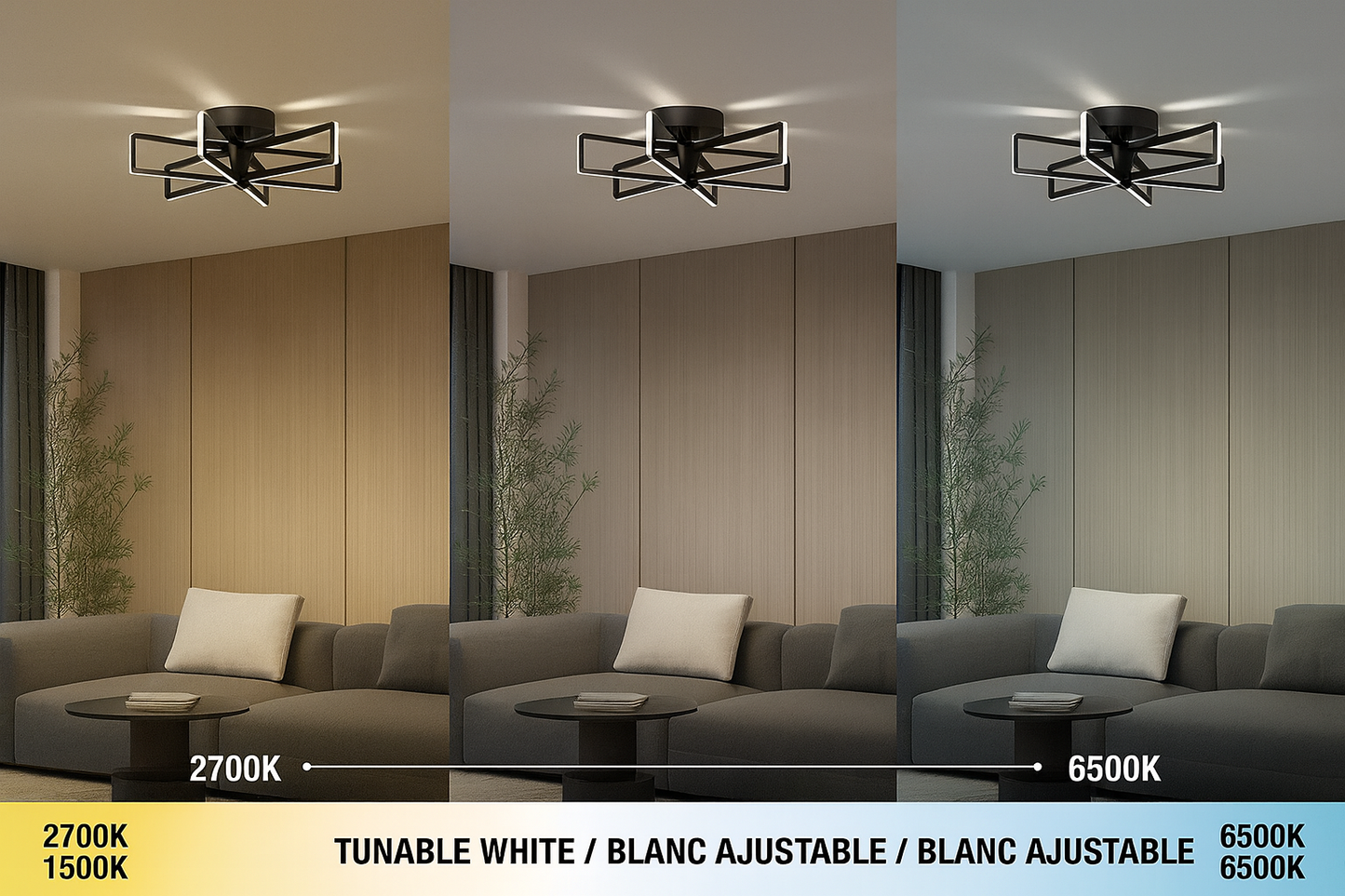 Artika Swirl 26 in. Indoor Black 8-Steps CCT 18.7 in. Integrated LED Ceiling Fan with Remote Included