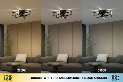 Artika Swirl 26 in. Indoor Black 8-Steps CCT 18.7 in. Integrated LED Ceiling Fan with Remote Included