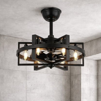 Bella Depot 18 in Smart Indoor Black Metal Standard Ceiling Fan with Light and Remote