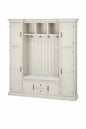 Home Decorators Collection Royce Off White 79 25 In Hall Tree With Black Hardware