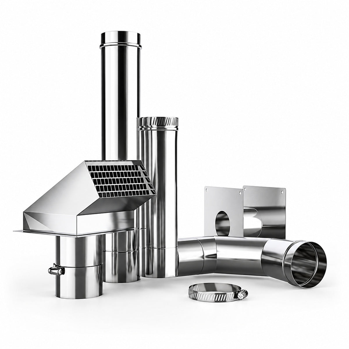 CAMPLUX 3 in Stainless Steel Horizontal Termination Vent Kit for Indoor Gas Tankless Water Heater