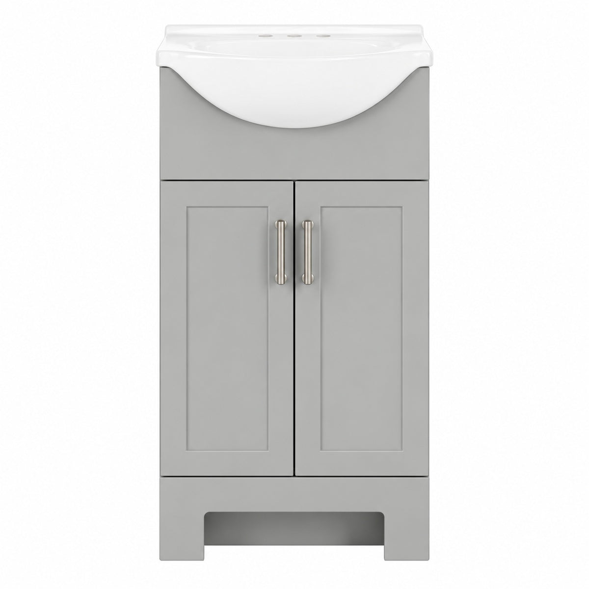 Glacier Bay Weldon 18 in Single Sink Pearl Gray Freestanding Bath Vanity with White Cultured Marble Top Assembled