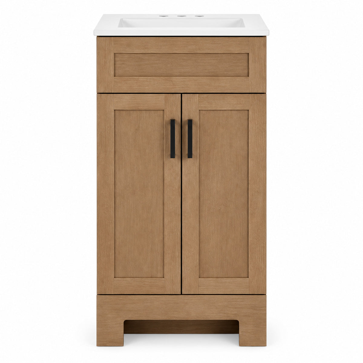 Glacier Bay Lyton 19 in Single Sink Sand Freestanding Bath Vanity with White Cultured Marble Top Assembled
