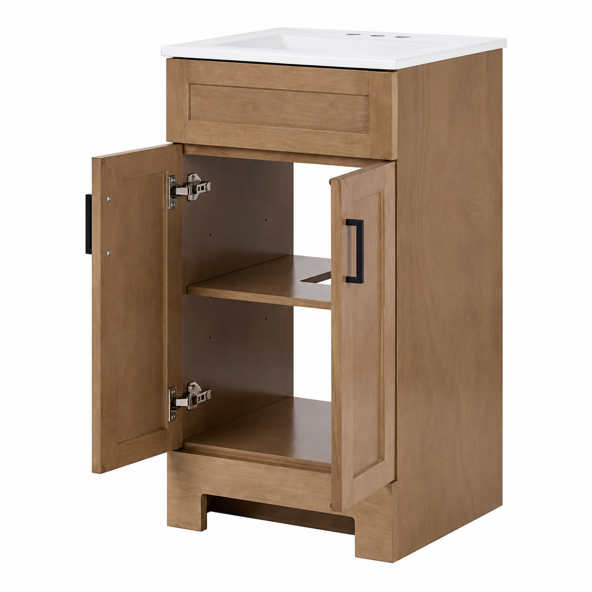Glacier Bay Lyton 19 in Single Sink Sand Freestanding Bath Vanity with White Cultured Marble Top Assembled