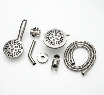 9 spray 5 5 in Wall Mount Dual Shower Head and Handheld Shower Head 1 8 GPM with Stainless Steel Hose in Brushed Nickel NSH012N