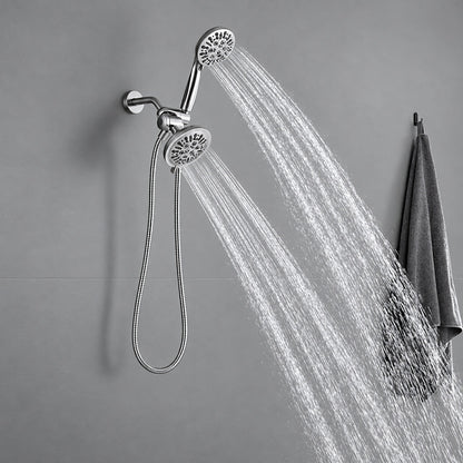 9 spray 5 5 in Wall Mount Dual Shower Head and Handheld Shower Head 1 8 GPM with Stainless Steel Hose in Brushed Nickel NSH012N
