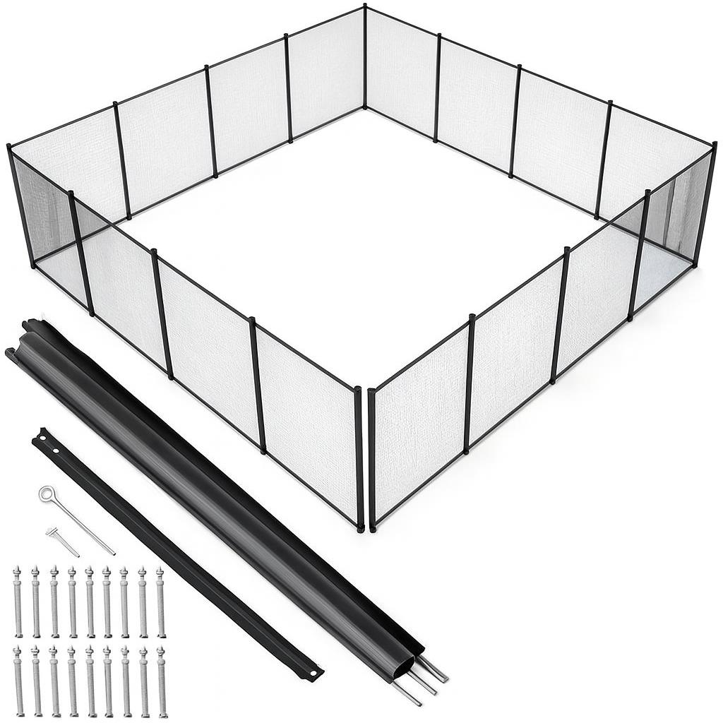 VEVOR Pool Fence 4 x 48 ft Pool Fences for Inground Pools Removable Child Safety Pool Fencing Easy DIY Swimming Pool Fence