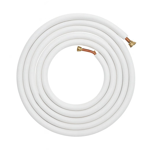 VEVOR 25 ft. Mini Split Line Set 1/4 in. and 1/2 in. O.D Copper Pipes Tubing and Triple-Layer Insulation for Air Conditioning