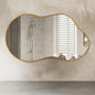 36 in. W. x 24 in. H Irregular Gold Aluminum Alloy Framed Wall Mirror Asymmetrical Wall Mirror