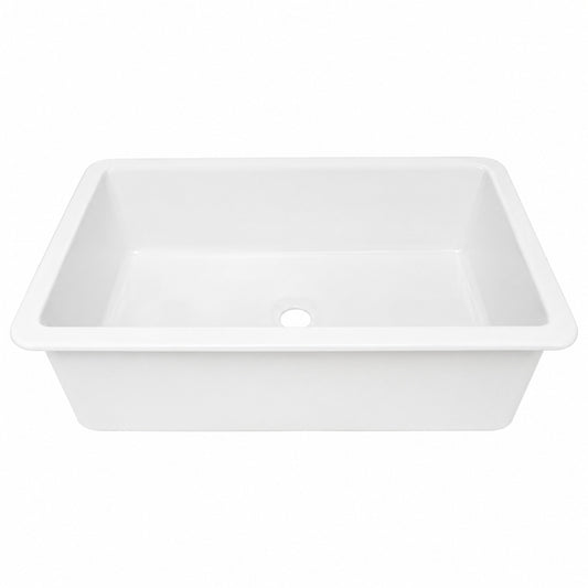 SINKOLOGY Eden 31 in Undermount Single Bowl Crisp White Fireclay Kitchen Sink