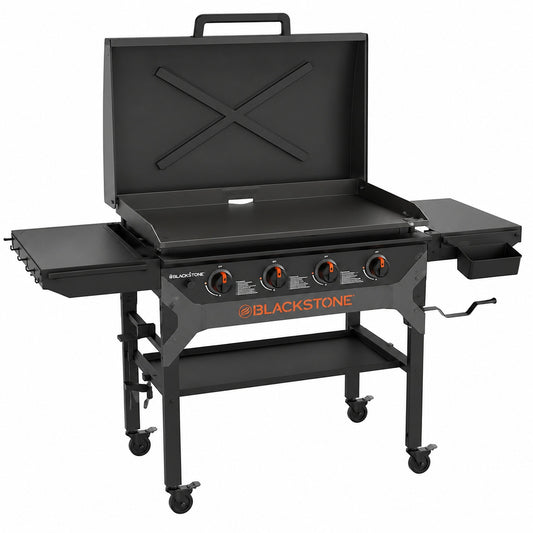 Blackstone 4 Burner Liquid Propane Outdoor Griddle with Hood in Black