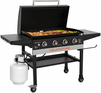 Blackstone 4 Burner Liquid Propane Outdoor Griddle with Hood in Black