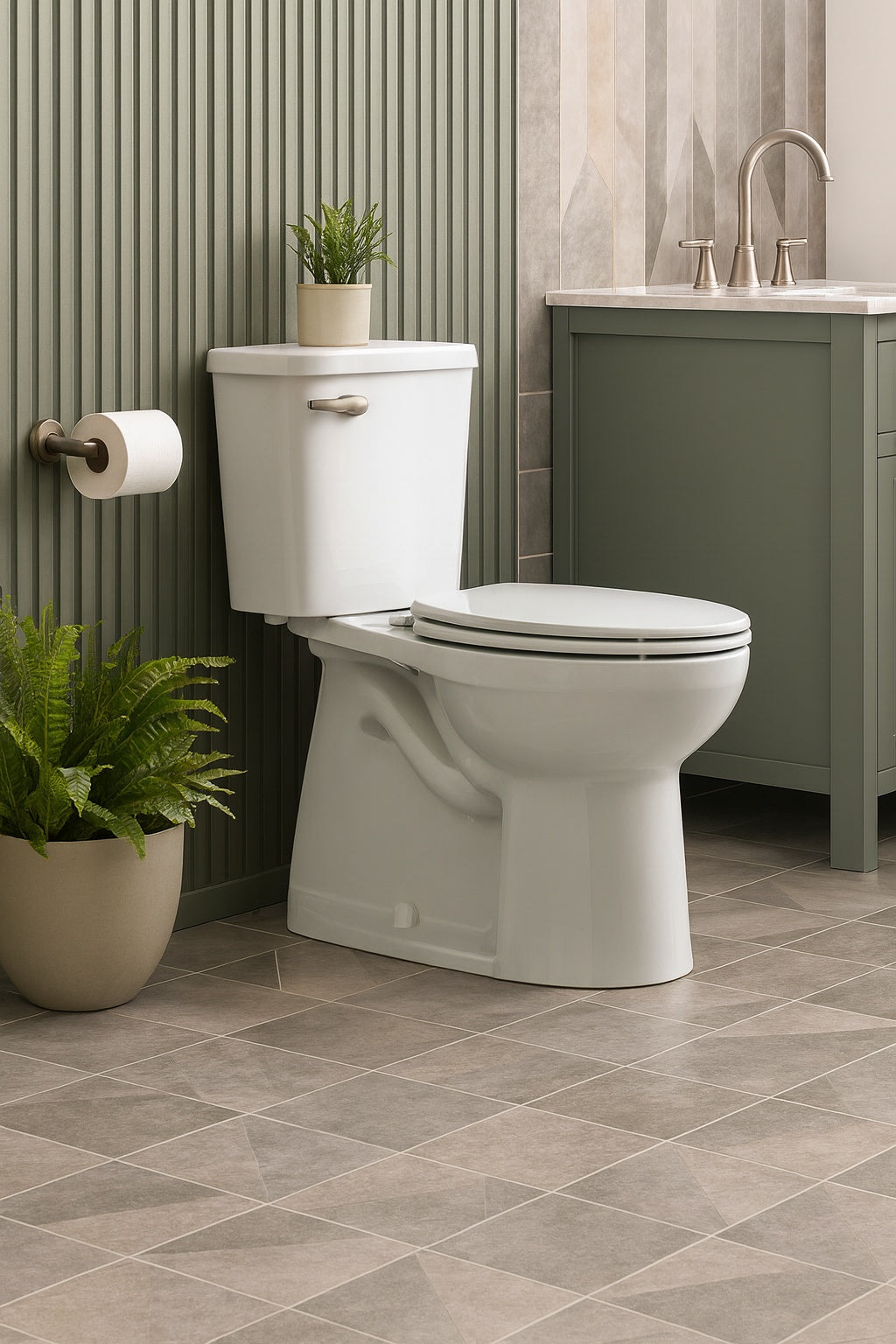 American Standard Aspirations 12 in. Rough In 2-Piece 1.28 GPF Single Flush Elongated Toilet with Slow Close Seat in White