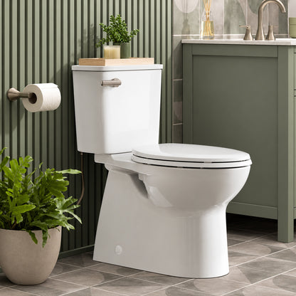 American Standard Aspirations 12 in Rough In 2 Piece 1 28 GPF Single Flush Elongated Toilet with Slow Close Seat in White 786AA801 020