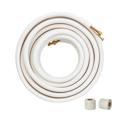 VEVOR 50 ft. Mini Split Line Set 1/4 in. and 1/2 in. O.D Copper Pipes Tubing and Triple-Layer Insulation for Air Conditioning