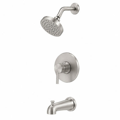 Pfister Briscoe Single Handle 1 Spray Tub and Shower Faucet 1 75 GPM in Spot Defense Stainless Steel Valve Included 8P8 WS2 BCOSGS
