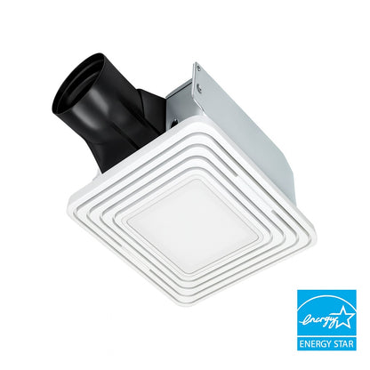 Broan-NuTone Roomside Series, White, 50 CFM, No Cut- Roomside Installation Bathroom Fan with Light, ENERGY STAR, Bathroom Exhaust Fan