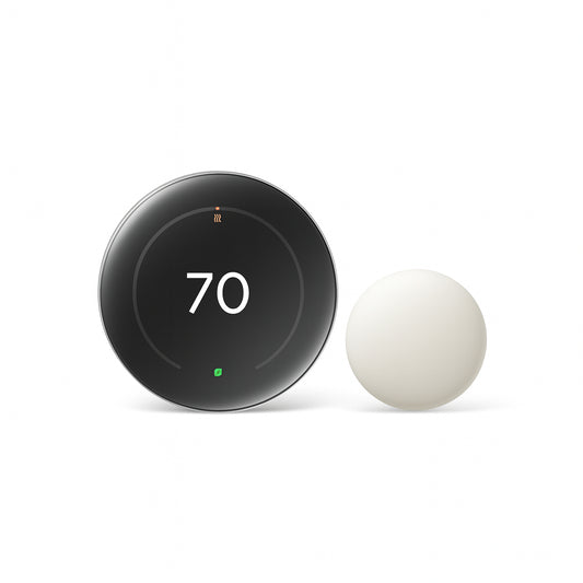 Google Nest Learning Thermostat (4th Gen) with Nest Temperature Sensor (2nd Gen) - Polished Silver