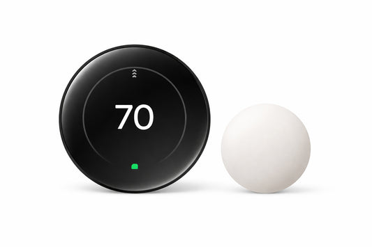 Google Nest Learning Thermostat 4Th Gen With Nest Temperature Sensor 2Nd Gen Polished Obsidian