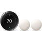 Google Nest Learning Thermostat 4th Gen with Nest Temperature Sensor 2nd Gen 2 Pack Polished Obsidian