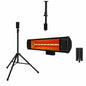 HEAT STORM Tradesman 1500 Watt Electric Indoor Outdoor Quartz Infrared Portable Space Heater w Tripod Wall and Ceiling Mount Black