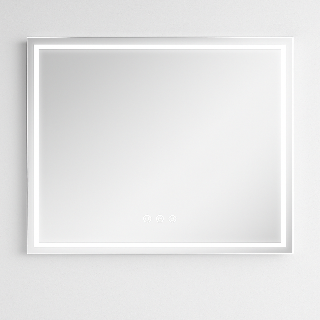 KeonJinn 48 in. W x 40 in. H Rectangular Frameless LED Light Anti-Fog Wall Bathroom Vanity Mirror with Frontlit and Backlit