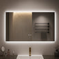 KeonJinn 40 in W x 24 in H Rectangular Frameless LED Light 3 Color Dimmable Anti Fog Wall Bathroom Vanity Mirror with Backlit