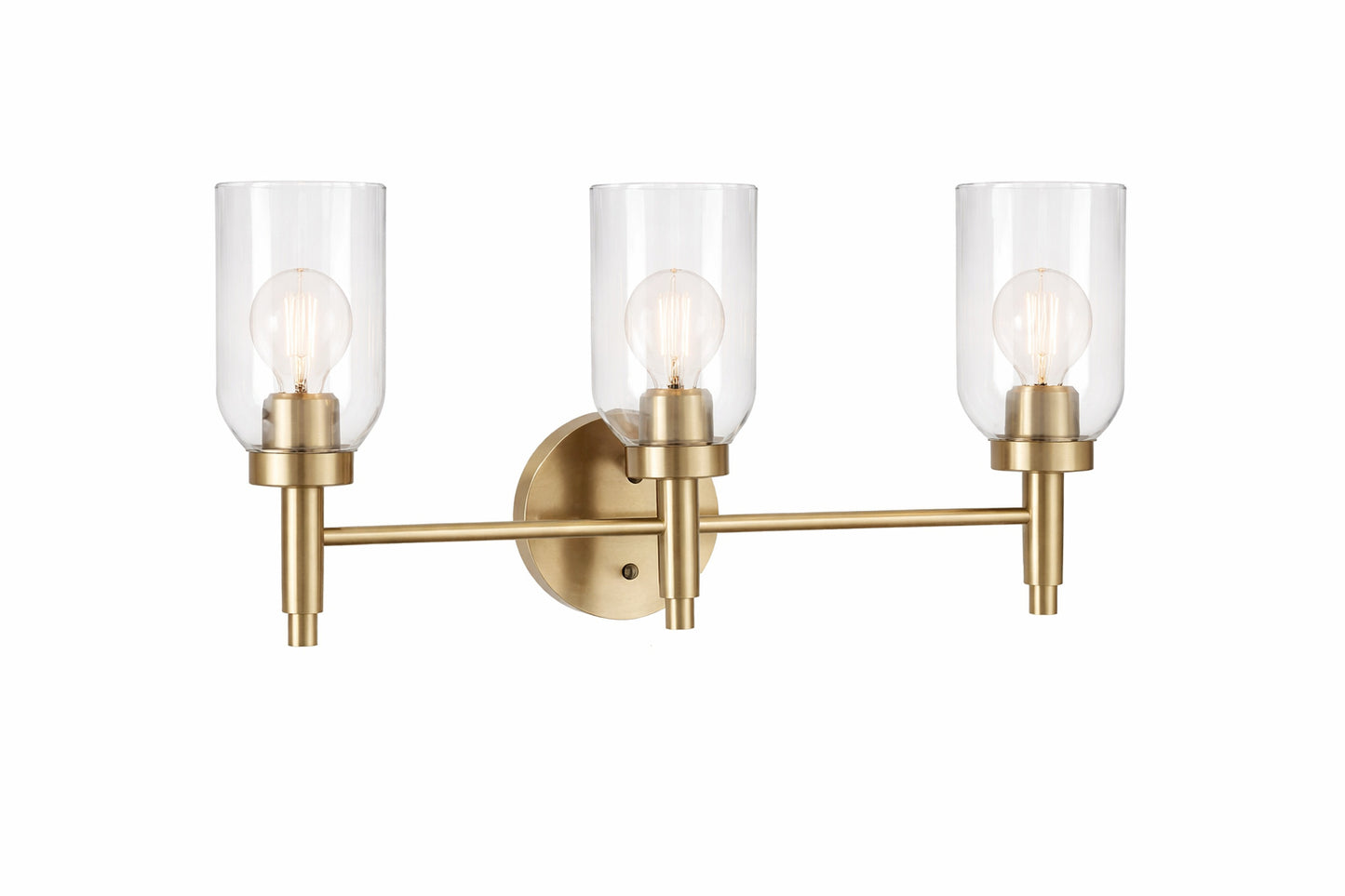KICHLER Madden 24 in 3 Light Champagne Bronze Modern Bathroom Vanity Light with Clear Glass
