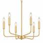 LNC Modern Farmhouse 6 Light Gold Chandelier Classic Candlestick Island Light for Living Room and Kitchen Island LNRIEVM260219C
