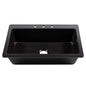 SINKOLOGY Jackson 33 in. 3-Hole Drop-In Single Bowl Matte Black Fireclay Kitchen Sink