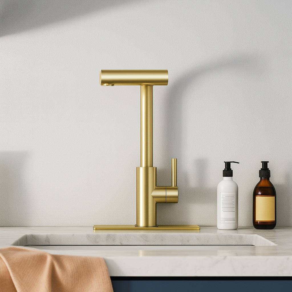 Single Handle Pull Down Sprayer Kitchen Faucet with Advanced Spray, Pull Out Spray Wand in Gold