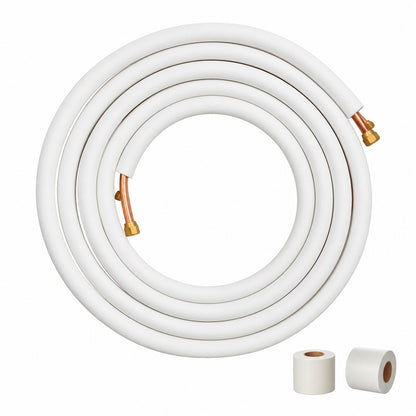 VEVOR Mini Split Line Set 1 4 in and 3 8 in 25 ft OD Copper Pipes Tubing and Triple Layer Insulation for Air Conditioning KDLJGTJ14INC1KXRQV0