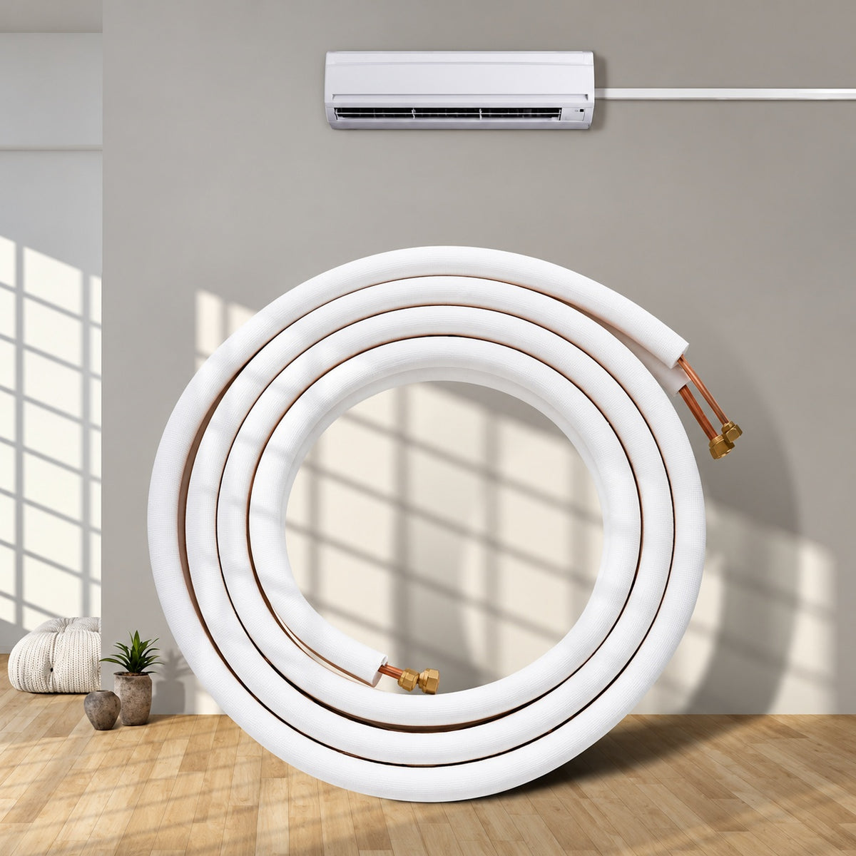 VEVOR Mini Split Line Set 1 4 in and 3 8 in 25 ft OD Copper Pipes Tubing and Triple Layer Insulation for Air Conditioning KDLJGTJ14INC1KXRQV0