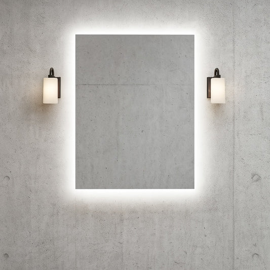 40 in. W x 36 in. H Rectangular Frameless Super Bright Back Lited LED AntiFog Tempered Glass Wall Bathroom Vanity Mirror