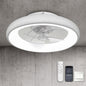 20 in. Indoor Ceiling Fan with Light Remote and APP Control, 6 Wind Speeds Smart Modern Ceiling Fan for Bedroom(White) A01 004 WH