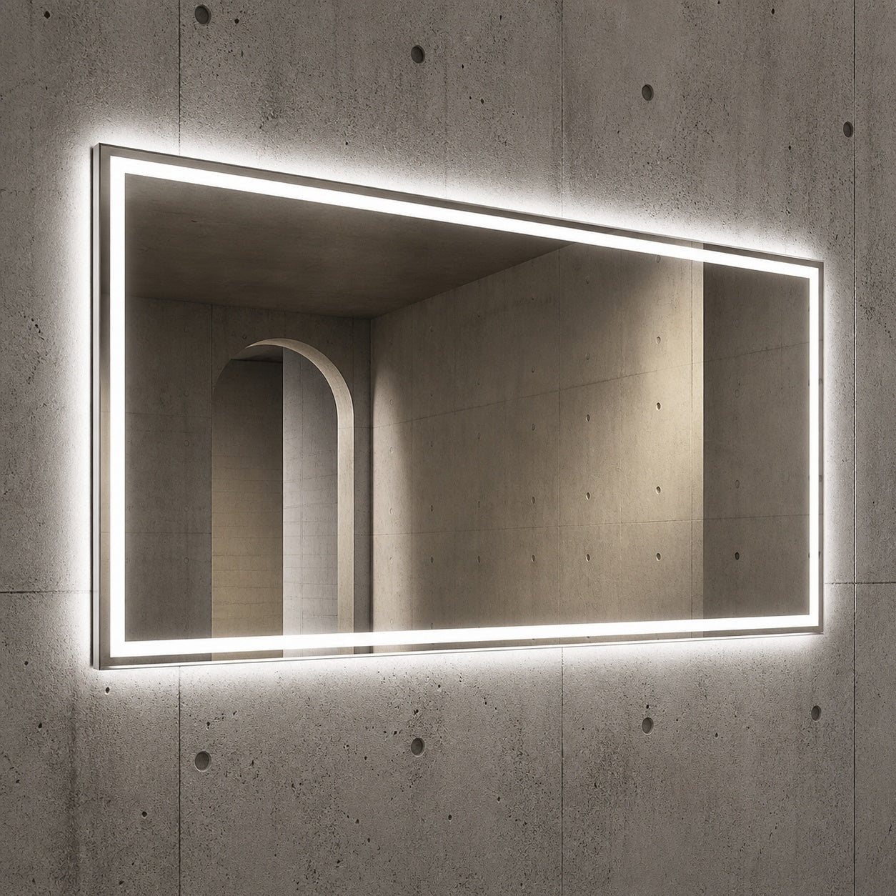 TaiMei Luma Pro 72 in W x 36 in H Rectangular Frameless LED Light Dimmable Anti Fog Wall Bathroom Vanity Mirror