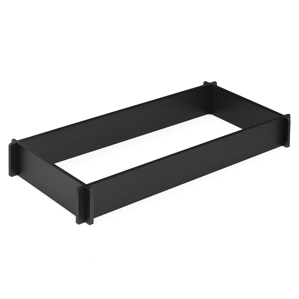 Vigoro 4 sq. ft. X 2 sq. ft. Black Poly Resin EZ Set Stackable Garden Bed